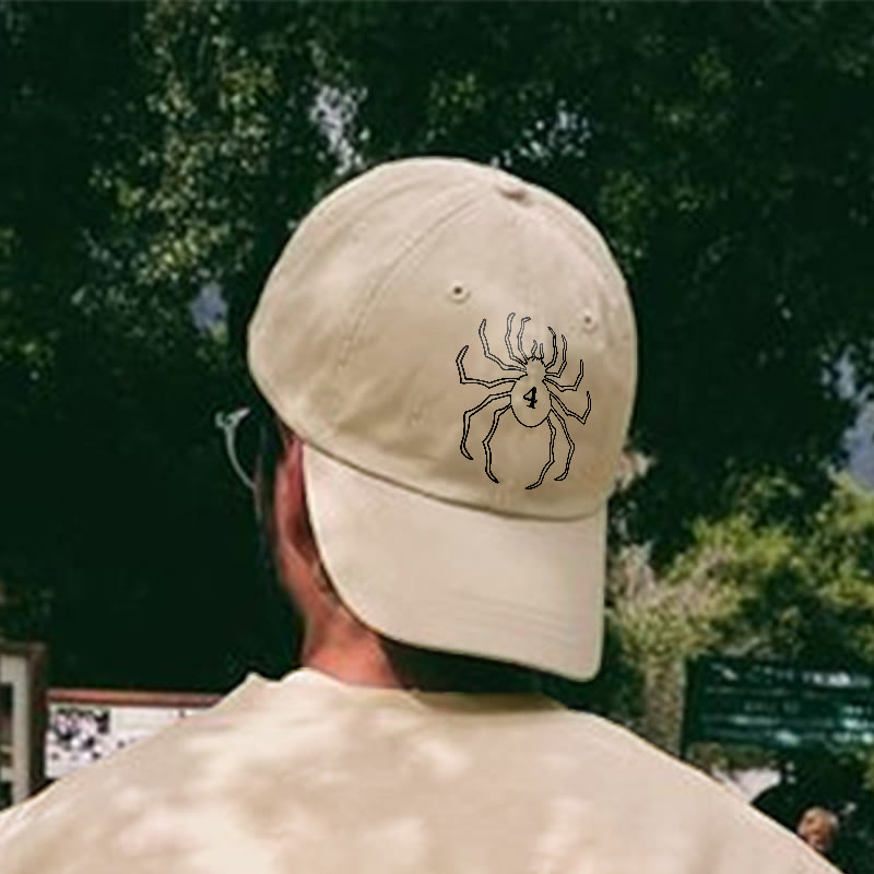 100% Cotton Spider No. 4 Print Cap - Apricot - one size - image 2