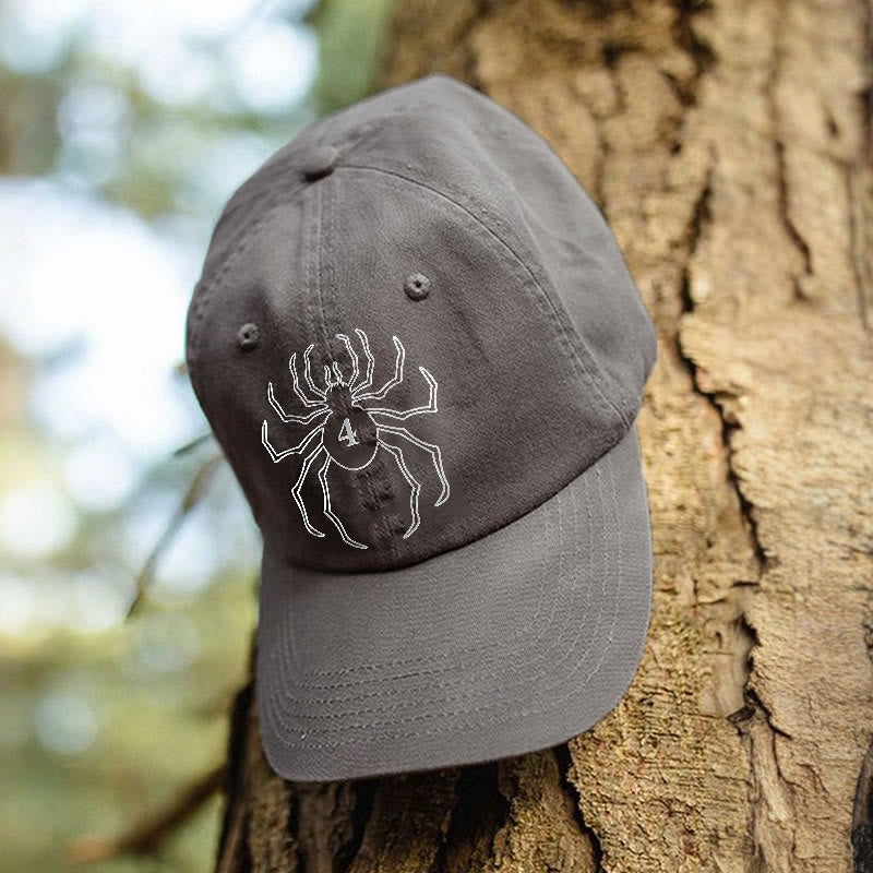 100% Cotton Spider No. 4 Print Cap - Grey - one size - image 4