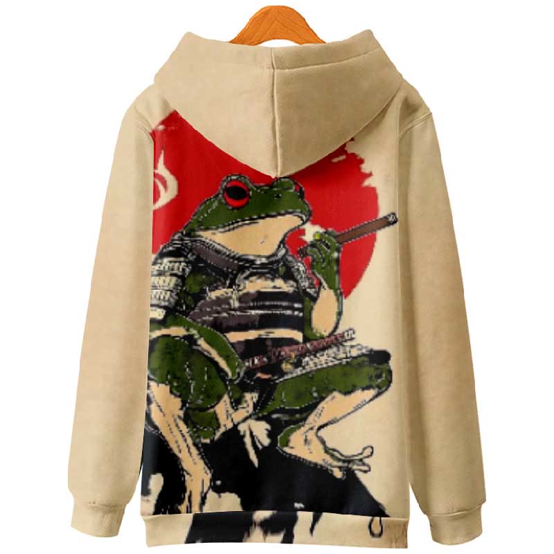  Women's Creative Sun And Smoking Frog Art Print Long Sleeve Hoodie - image 2