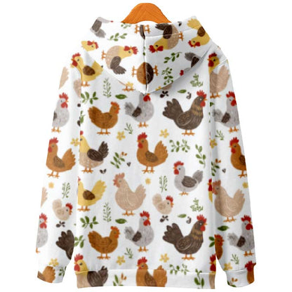 Women's Funny Rooster Leaf Pattern Art Print Long Sleeve Hoodie - image 2