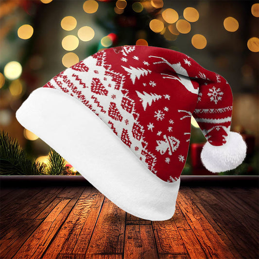 Christmas Tree & Deer Gypsophila Christmas Party Hat - Red - One Size - image 1