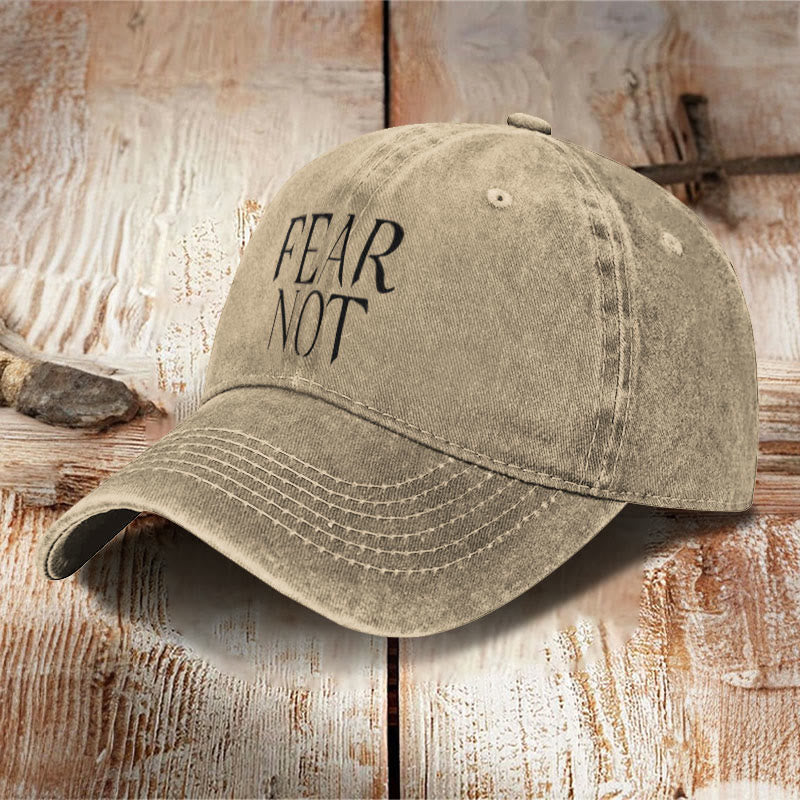 Unisex Fear Not Print Washed Cap - image 7