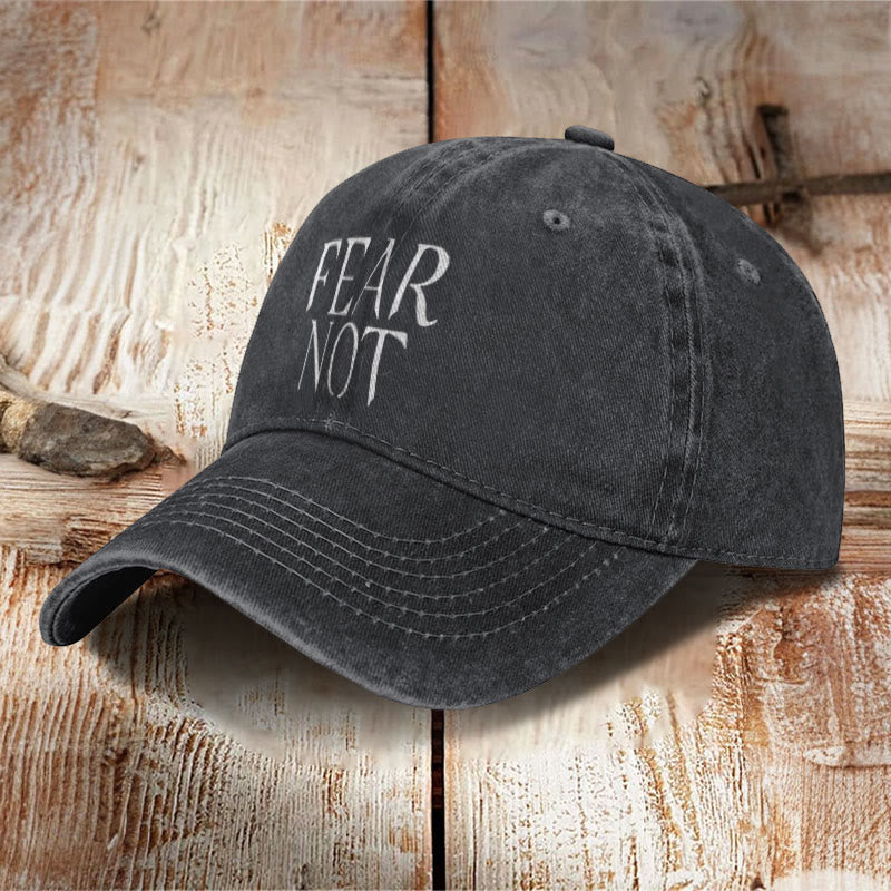 Unisex Fear Not Print Washed Cap - image 9