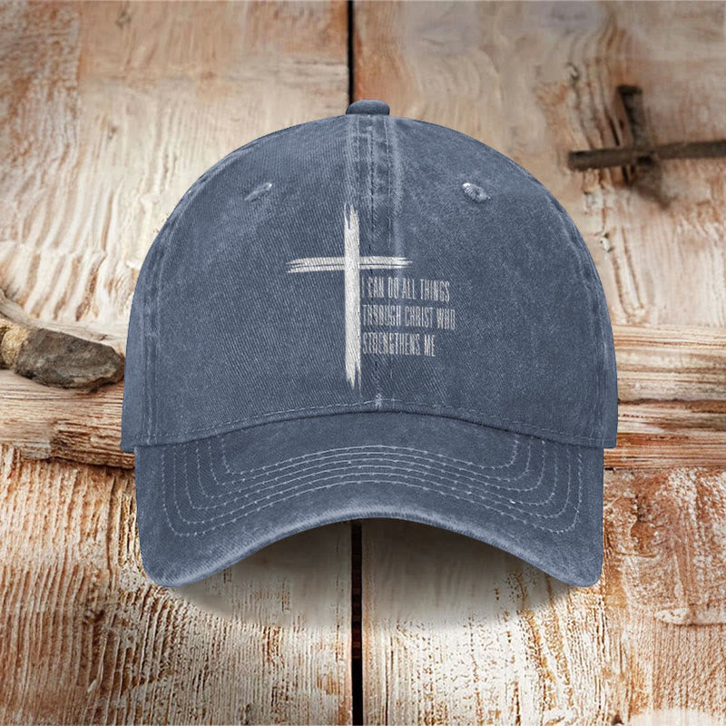 Unisex Philippians 4:13 Print Washed Cap - image 6