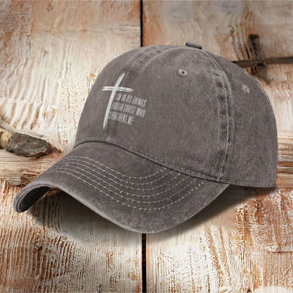 Unisex Philippians 4:13 Print Washed Cap - image 7