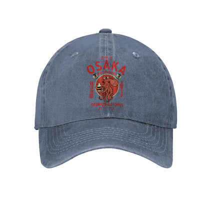 OSAKA Dotonbori Octopus Japanese Design Vintage Print Washed Cap - Navy Blue - one size - image 7