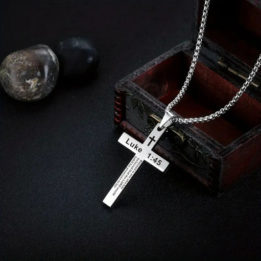 Bible Verse Cross Necklace - image 1