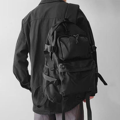 Solid Color Large Capacity Multi-layer Backpack - image 4