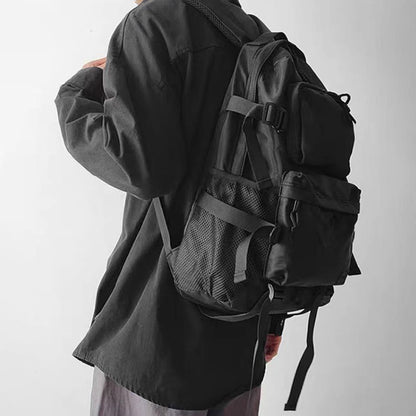 Solid Color Large Capacity Multi-layer Backpack - image 5