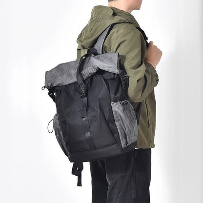Solid Color Large Capacity Waterproof Backpack - Grey - one size - image 2