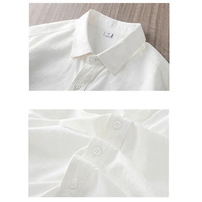 100% Cotton Blue Ocean Wave Print Short Sleeve Shirt - image 8