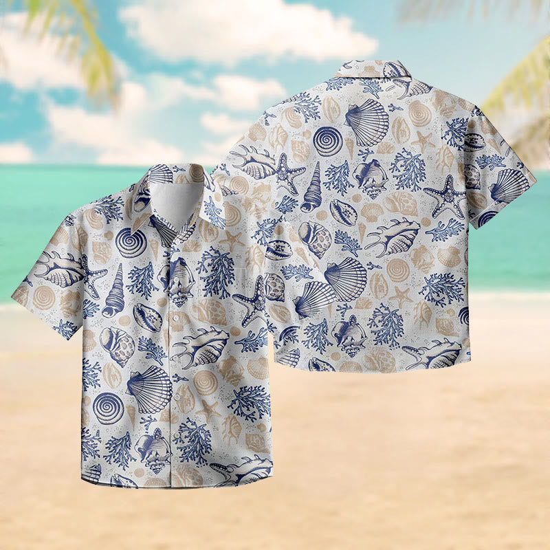 100% Cotton Classic Ocean Treasures Print Short Sleeve Shirt - image 2