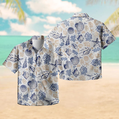 100% Cotton Classic Ocean Treasures Print Short Sleeve Shirt - image 2