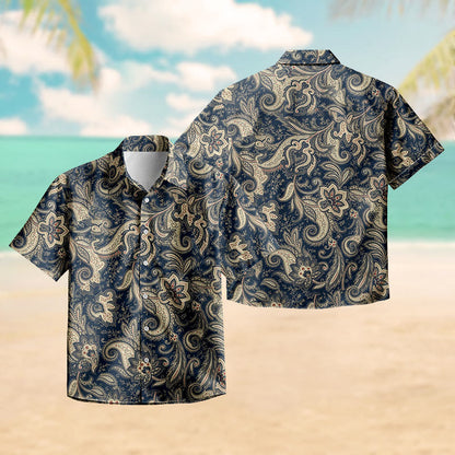 100% Cotton Ethnic Floral Pattern Print Short Sleeve Shirt - image 2