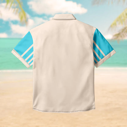 100% Cotton Summer Striped Print Short Sleeve Shirt - image 1