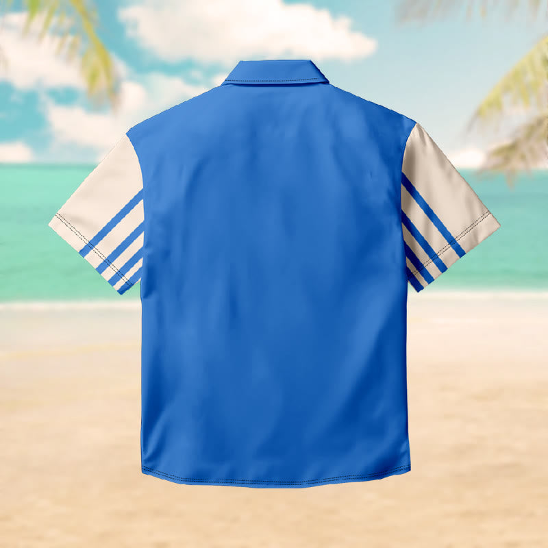 100% Cotton Summer Classic Striped Print Short Sleeve Shirt - image 2