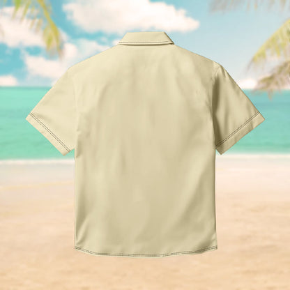 100% Cotton Autumn Leaves Pattern Print Short Sleeve Shirt - image 2