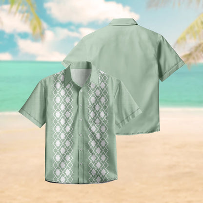 100% Cotton Geometric Pattern Print Short Sleeve Shirt - image 3