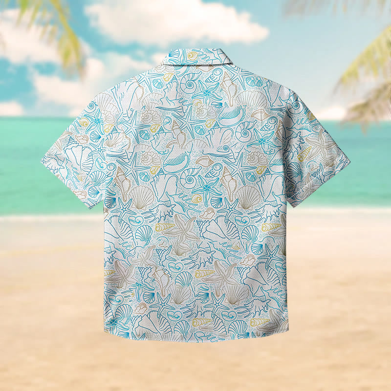 100% Cotton Multiple Seashells Print Short Sleeve Shirt - image 2