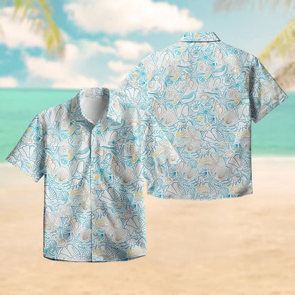 100% Cotton Multiple Seashells Print Short Sleeve Shirt - image 3