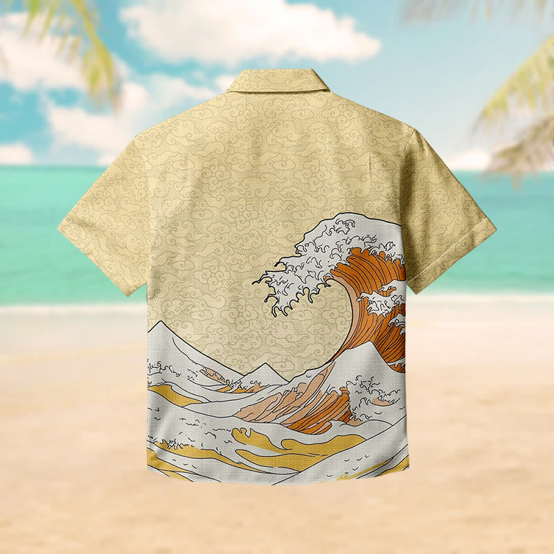 100% Cotton Retro Wave Art Print Short Sleeve Shirt - image 2