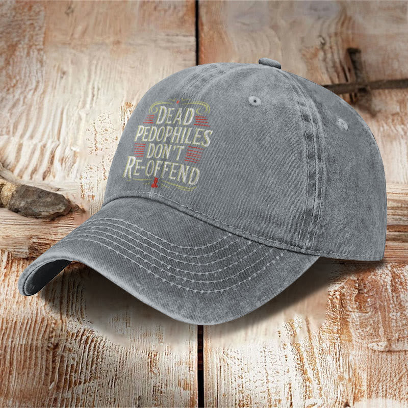 Unisex Dead Pedophiles Don't Re-offend  Print Washed Cap - image 8