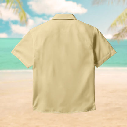 100% Cotton Tropical Palm Wavy Hawaiian Print Short Sleeve Shirt - image 2