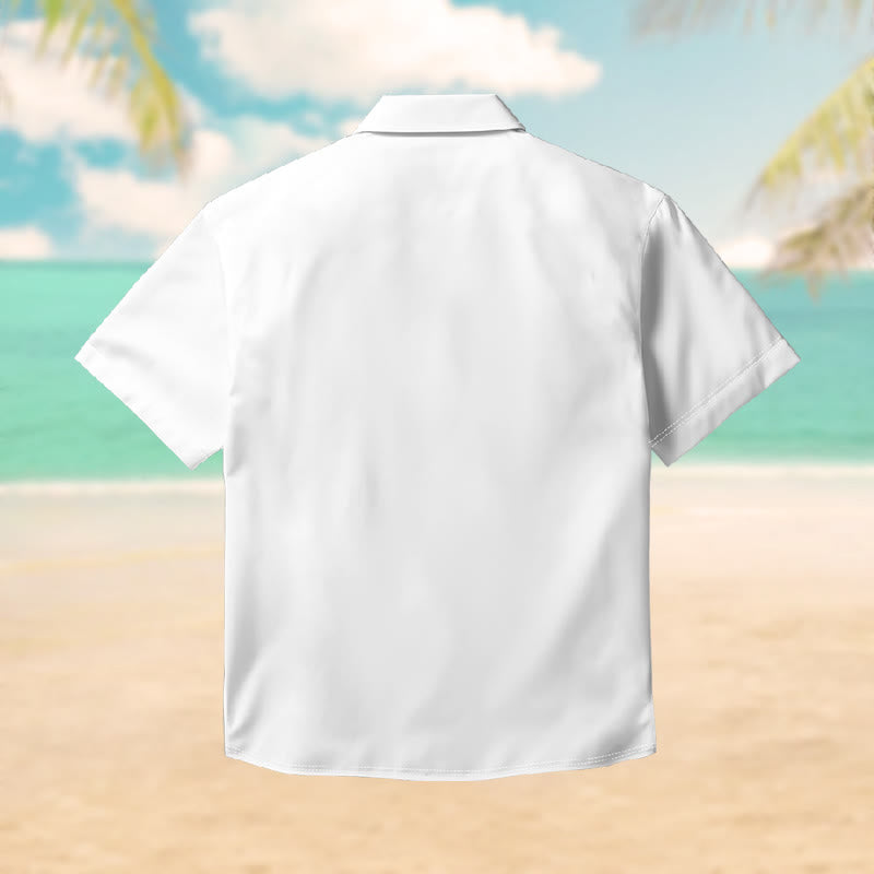 100% Cotton Striped Yellow And Purple Palm Hawaiian Print Short Sleeve Shirt - image 3