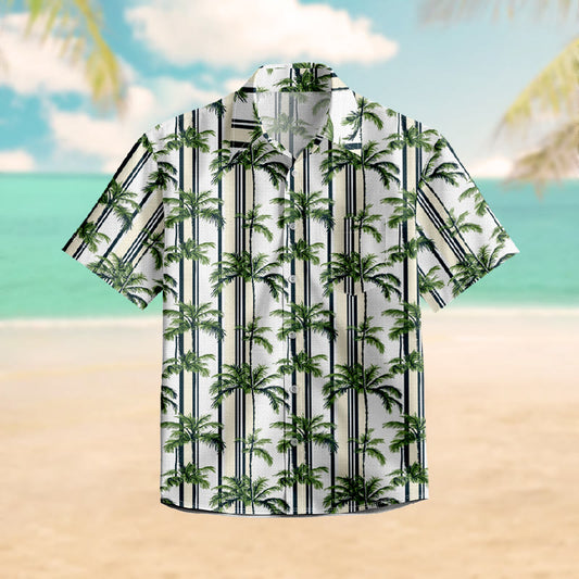 100% Cotton Fashion Tropical Palm Hawaiian Print Short Sleeve Shirt - Multicolor - 6XL - image 1