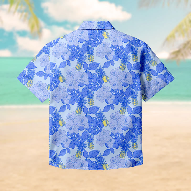 100% Cotton Ocean Breeze Floral Print Short Sleeve Shirt - image 2