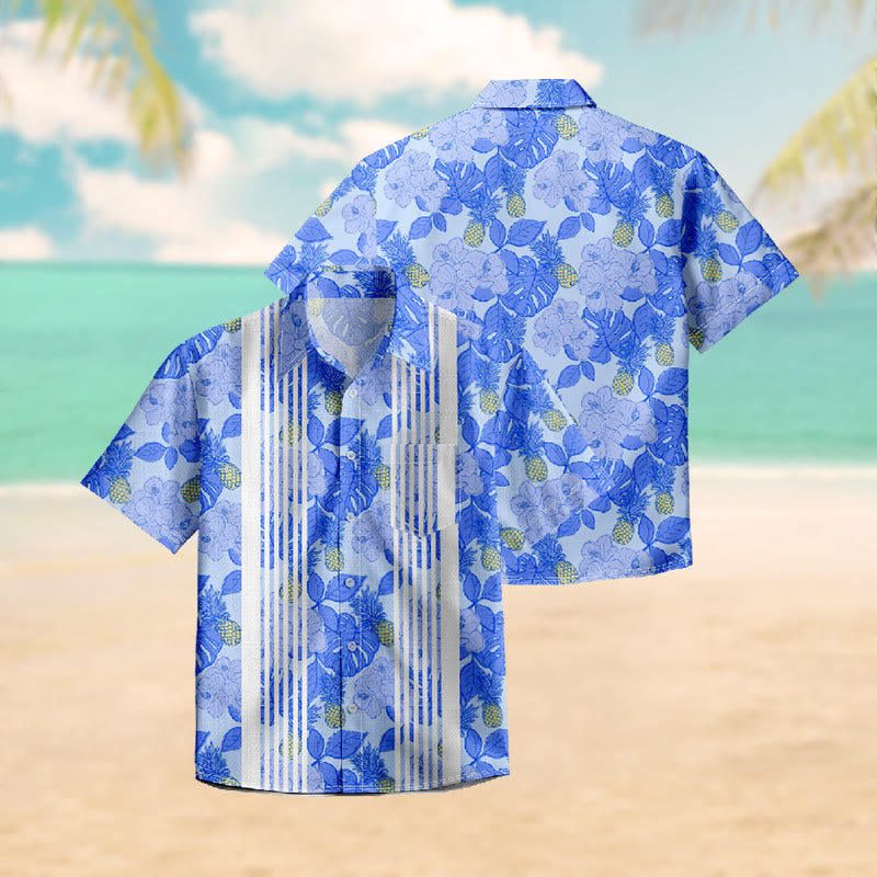 100% Cotton Ocean Breeze Floral Print Short Sleeve Shirt - image 3
