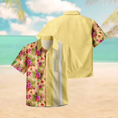 100% Cotton Sunny Oasis Floral Print Short Sleeve Shirt - image 3