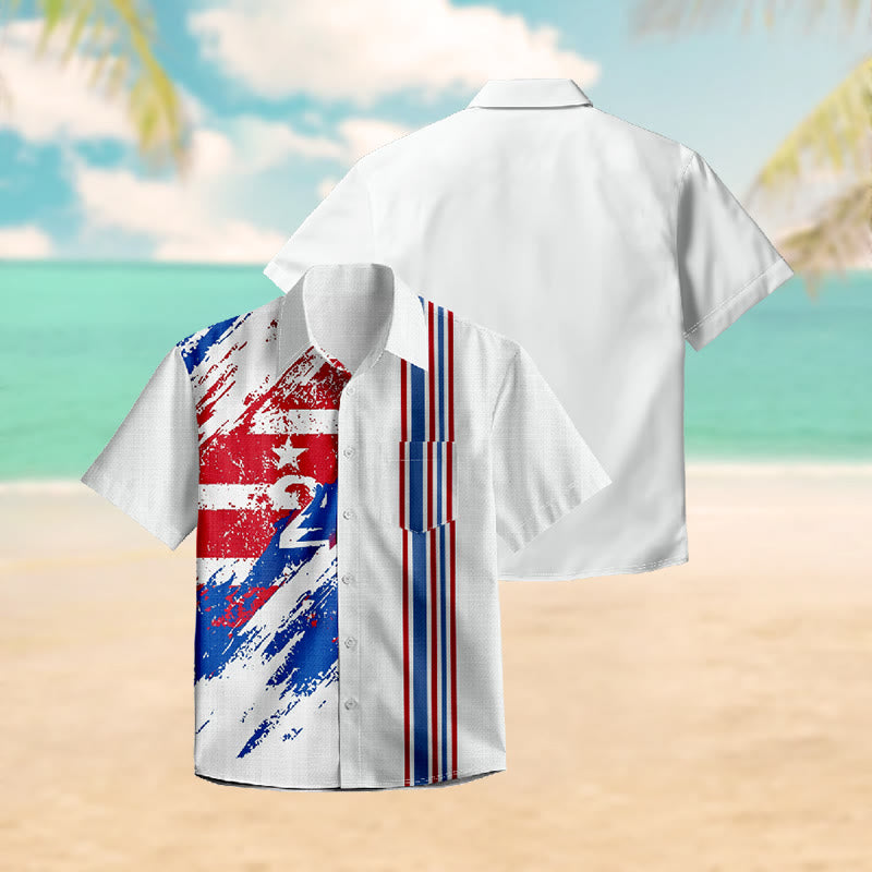 100% Cotton Retro American Spirit Print Short Sleeve Shirt - image 3