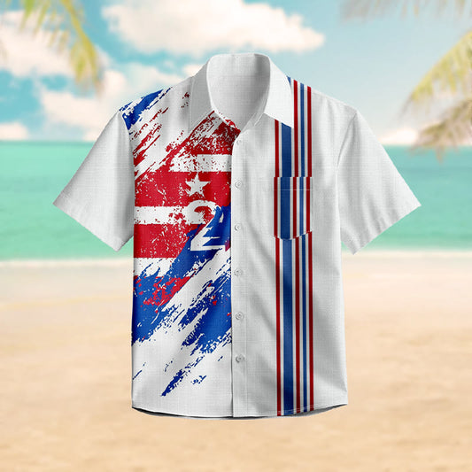 100% Cotton Retro American Spirit Print Short Sleeve Shirt - White - 6XL - image 1
