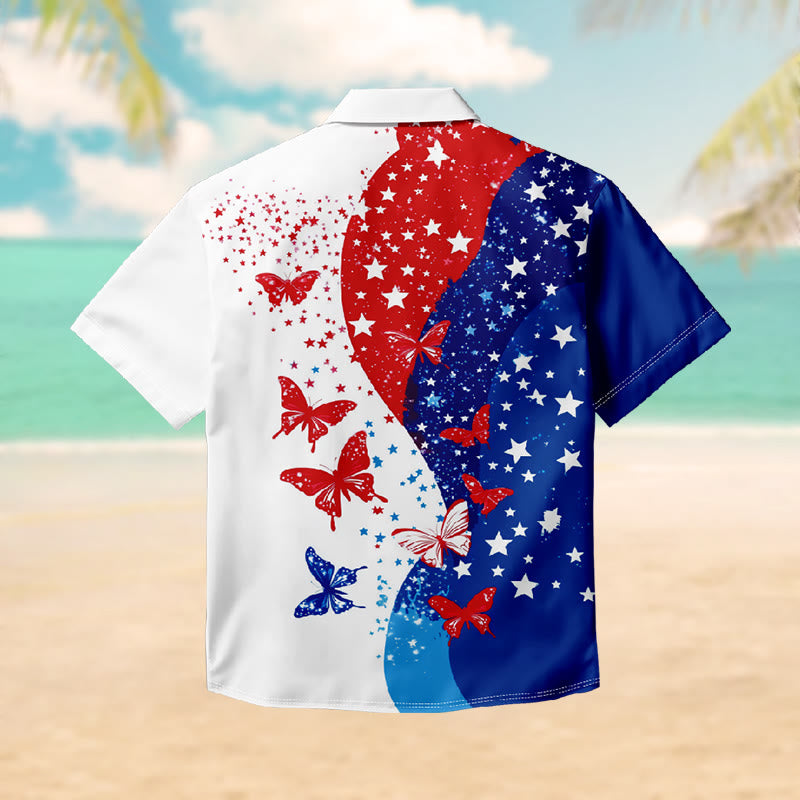 100% Cotton Butterfly & Stars Print Short Sleeve Shirt - image 3