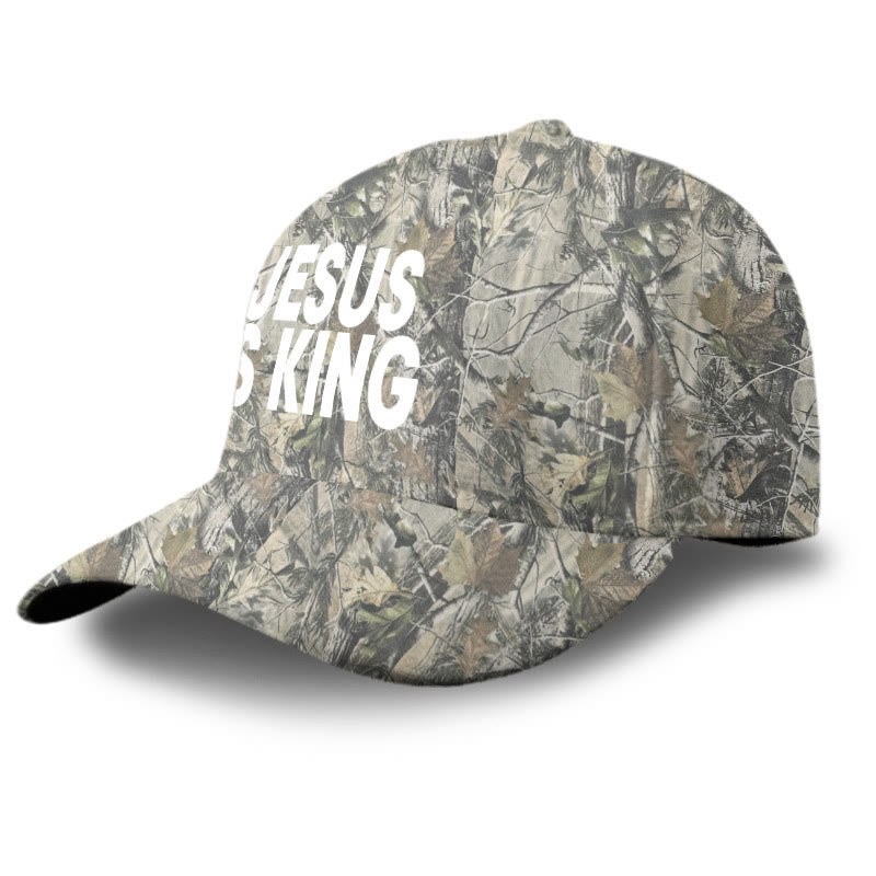 Unisex Jesus Is King Dead Leaves Camouflage Print Cap - image 2