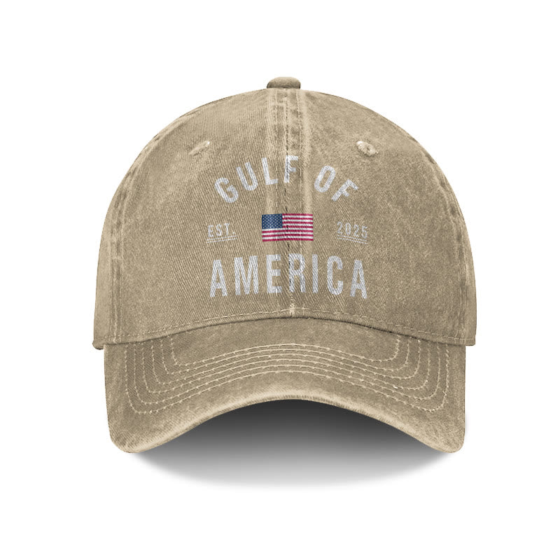 Gulf Of America Print Washed Cap - Khaki - one size - image 3