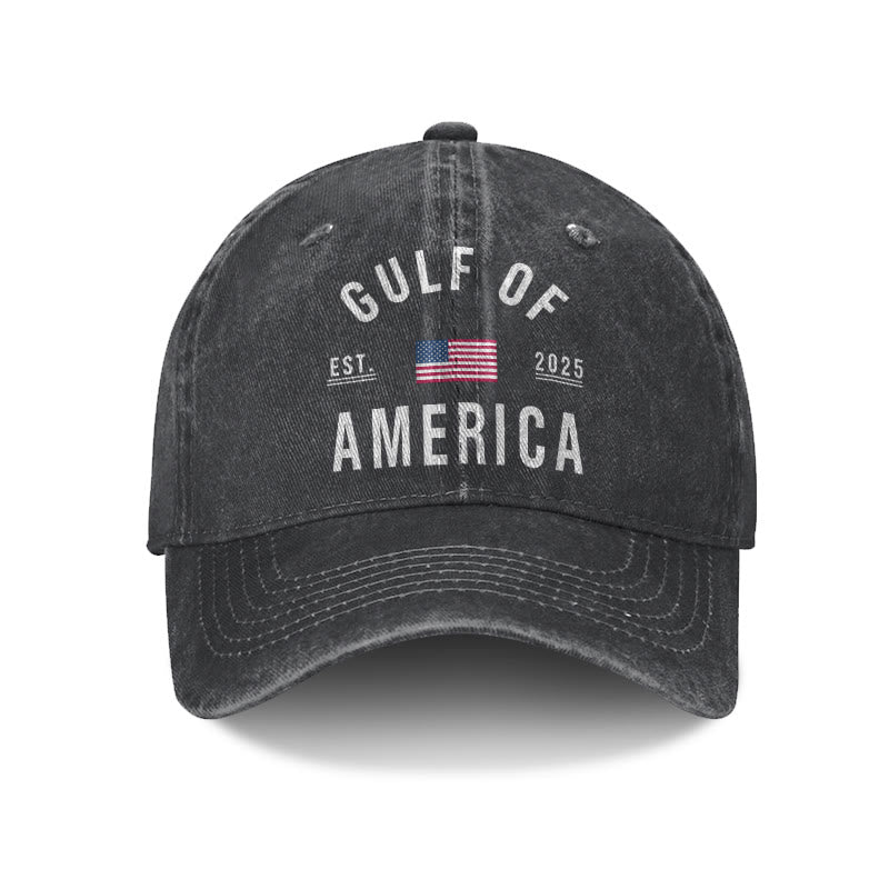 Gulf Of America Print Washed Cap - Black - one size - image 1