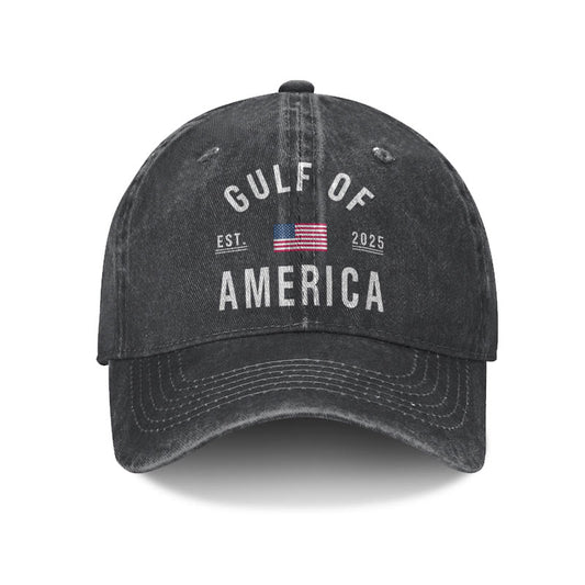 Gulf Of America Print Washed Cap - Black - one size - image 1