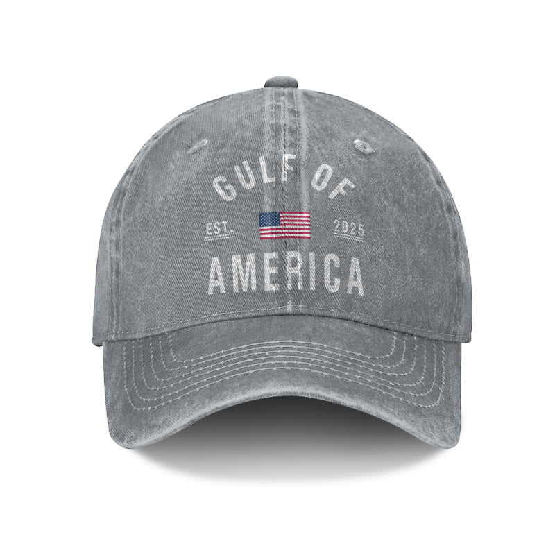 Gulf Of America Print Washed Cap - Grey - one size - image 2