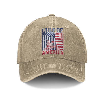 Gulf Of America Flag Island Print Washed Cap - Khaki - one size - image 3