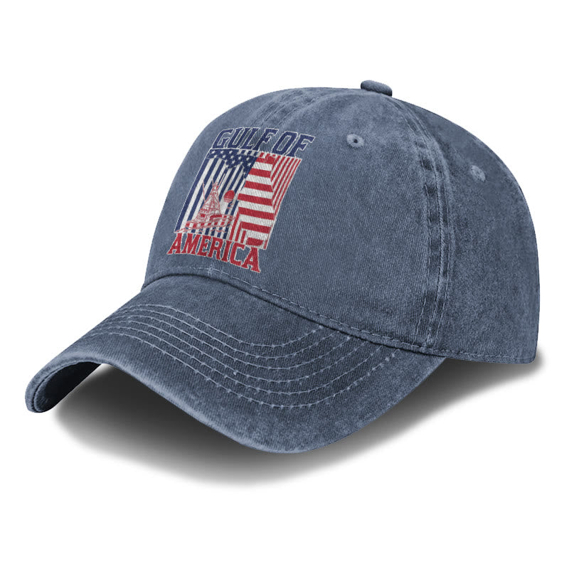 Gulf Of America Flag Island Print Washed Cap - image 8