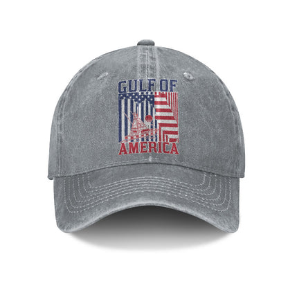 Gulf Of America Flag Island Print Washed Cap - Grey - one size - image 9