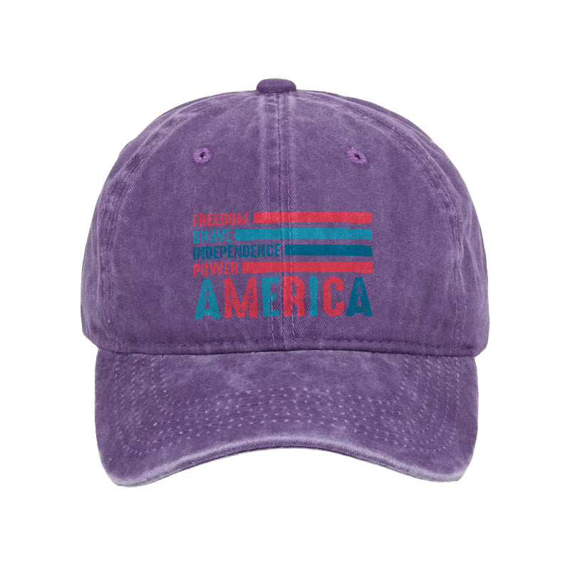 AMERICA Print Washed Cap - Purple - one size - image 7