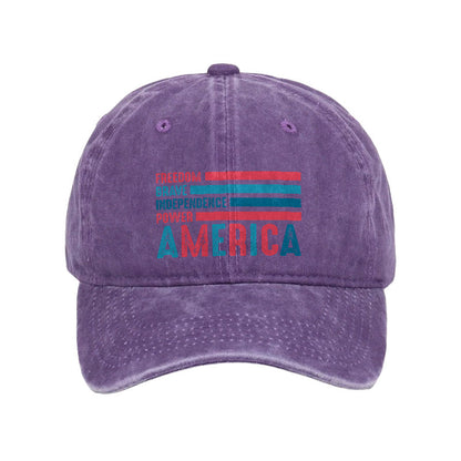 AMERICA Print Washed Cap - Purple - one size - image 7