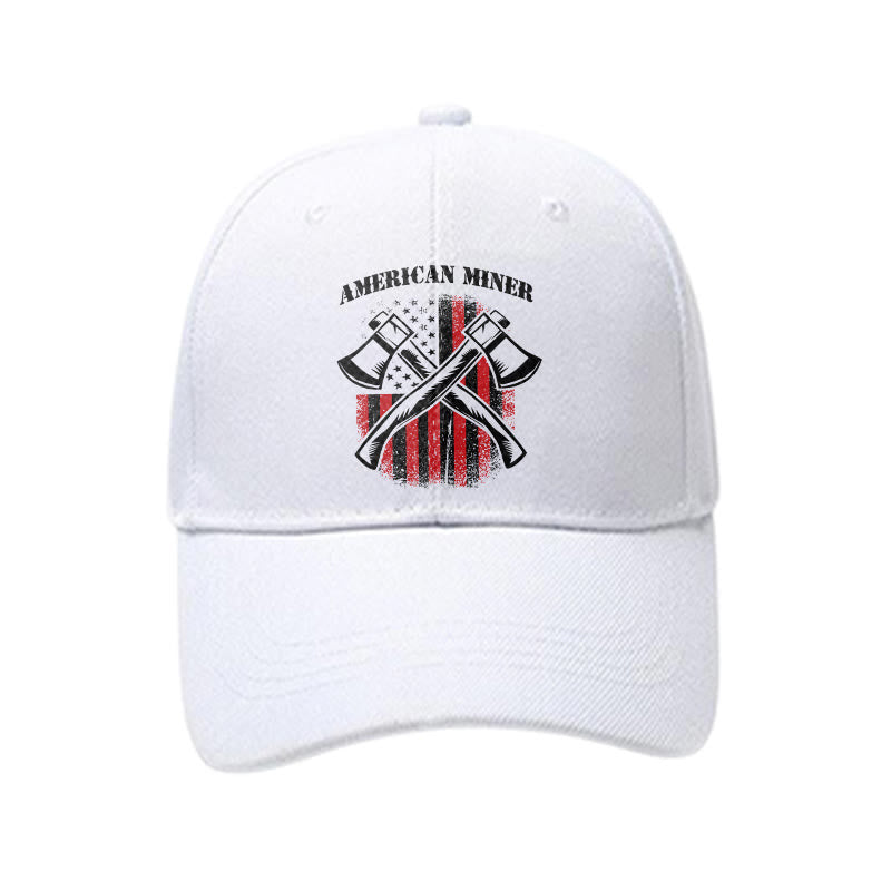 American Flag Miner Printed Cap - White - one size - image 4