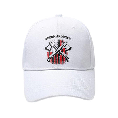 American Flag Miner Printed Cap - White - one size - image 4