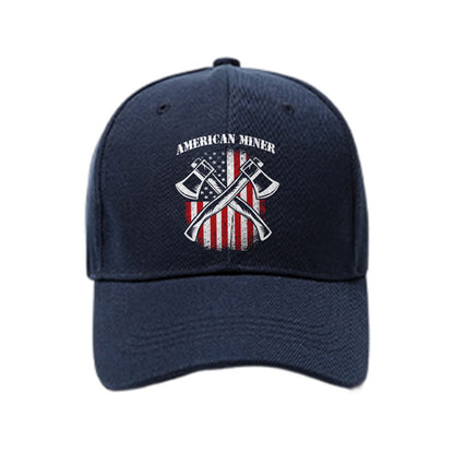 American Flag Miner Printed Cap - Blue - one size - image 2
