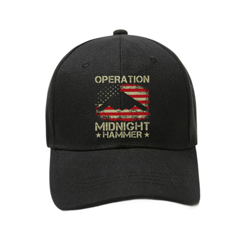 Midnight Hammer American Flag Printed Cap - Black - one size - image 3