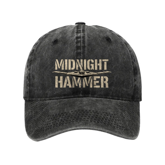 Vintage Midnight Hammer Print Washed Cap - Black - one size - image 1